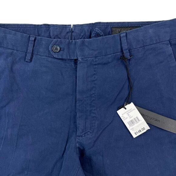 New Dylan Gray Men US 33 Navy Blue Regular Chinos Pants Slash Pockets Classic - Picture 5 of 9